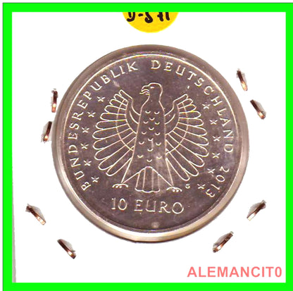 Moneda Conmemorativa de Alemania - 10 Euros, Año 2013 (Ceca G) 125 ANIVERSARIO: SOBRE RADIACION ELECTRICA